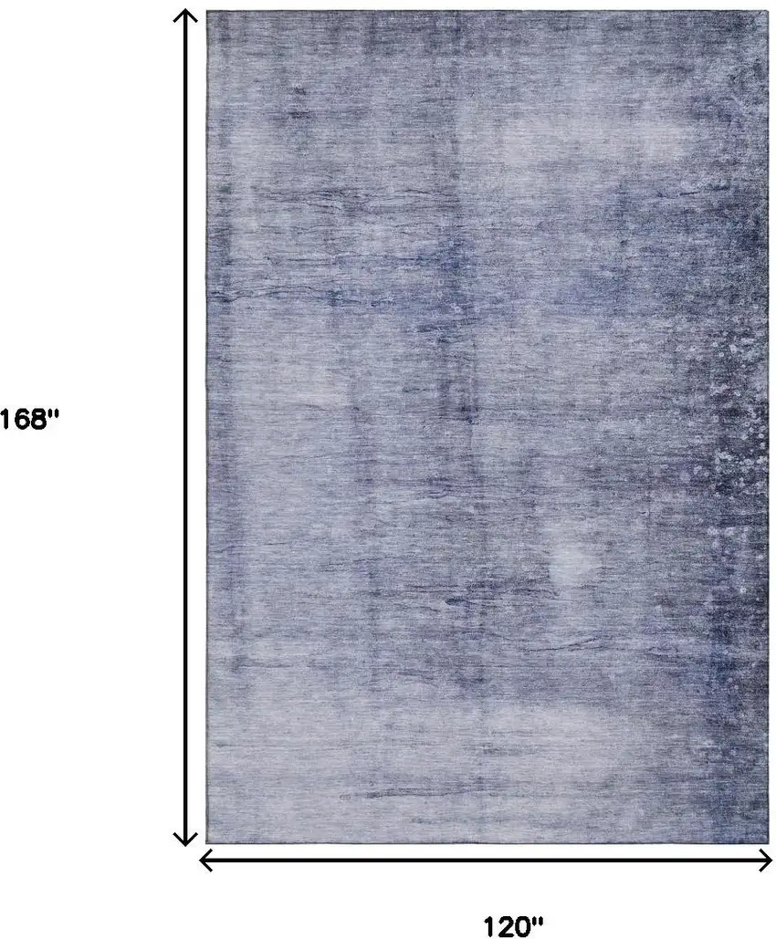 Navy Blue And Ivory Abstract Washable Area Rug With UV Protection Photo 5