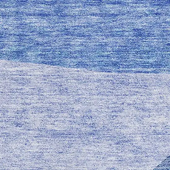 Navy Blue And Ivory Abstract Washable Area Rug With UV Protection Photo 2