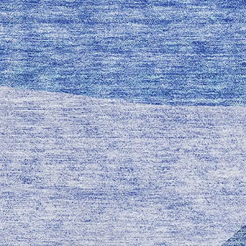 Navy Blue And Ivory Abstract Washable Area Rug With UV Protection Photo 2