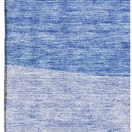 Navy Blue And Ivory Abstract Washable Area Rug With UV Protection Photo 2