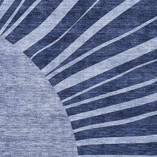 Navy Blue And Ivory Abstract Washable Area Rug With UV Protection Photo 4