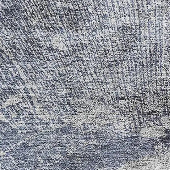 Navy Blue And Ivory Abstract Washable Area Rug With UV Protection Photo 2