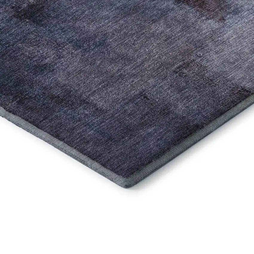 Navy Blue And Ivory Abstract Washable Area Rug With UV Protection Photo 8