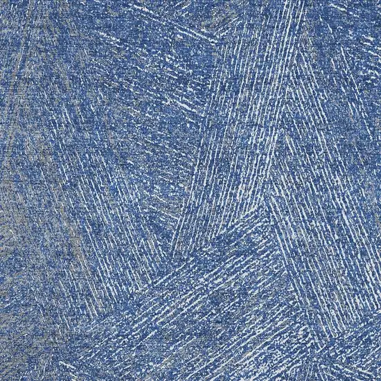 Navy Blue And Ivory Abstract Washable Area Rug With UV Protection Photo 3
