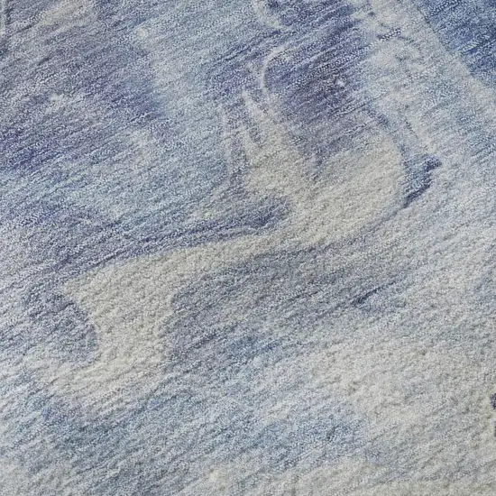 Navy Blue And Ivory Abstract Washable Area Rug With UV Protection Photo 9