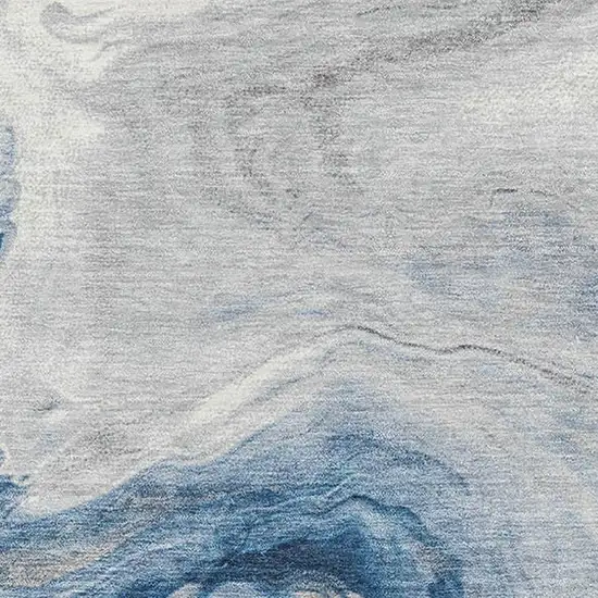 Navy Blue And Ivory Abstract Washable Area Rug With UV Protection Photo 2