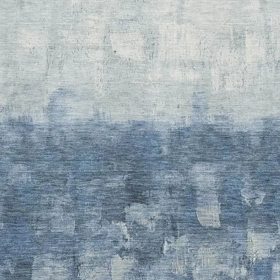 Navy Blue And Ivory Abstract Washable Area Rug With UV Protection Photo 3