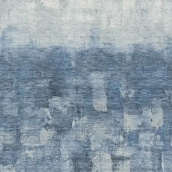 Navy Blue And Ivory Abstract Washable Area Rug With UV Protection Photo 3