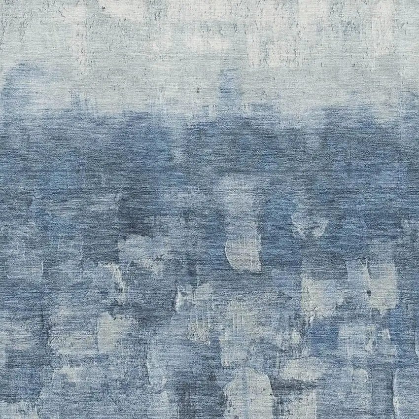 Navy Blue And Ivory Abstract Washable Area Rug With UV Protection Photo 3