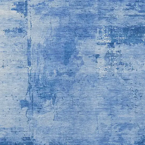 Navy Blue And Ivory Abstract Washable Indoor Outdoor Area Rug Photo 5