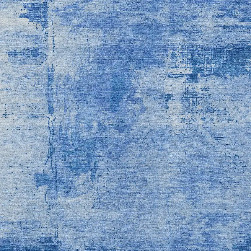 Navy Blue And Ivory Abstract Washable Indoor Outdoor Area Rug Photo 5