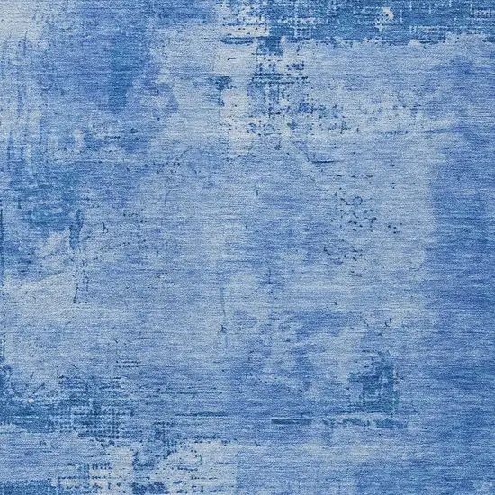 Navy Blue And Ivory Abstract Washable Indoor Outdoor Area Rug Photo 5