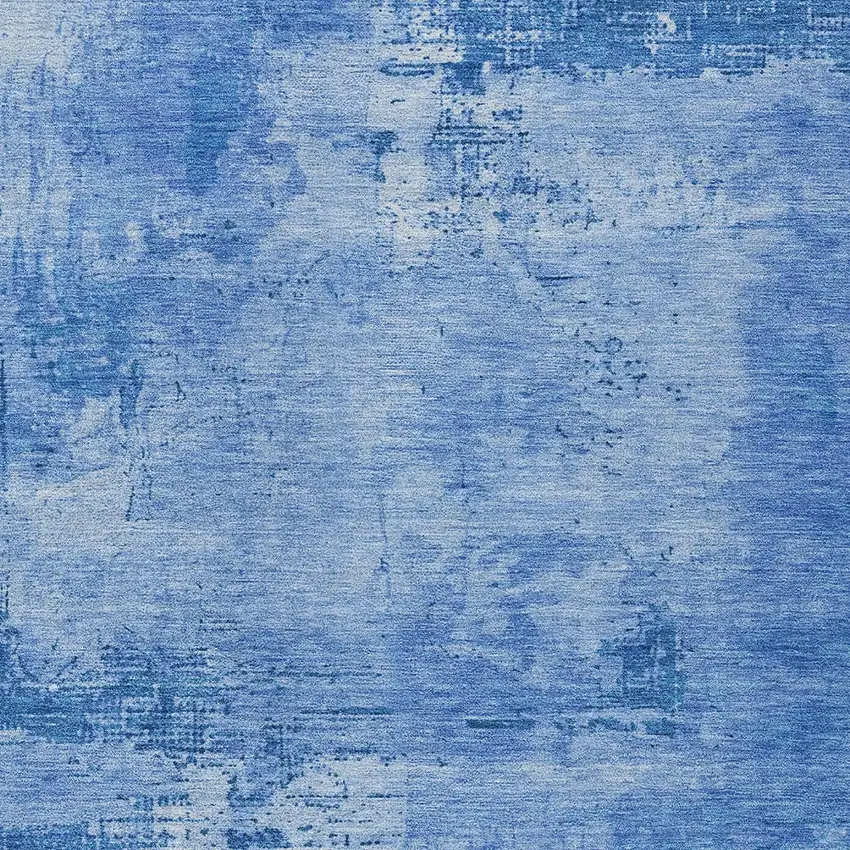 Navy Blue And Ivory Abstract Washable Indoor Outdoor Area Rug Photo 5