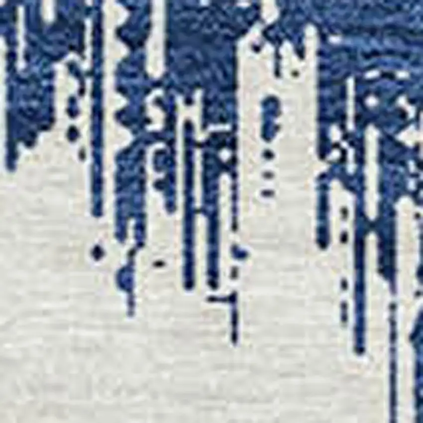 Navy Blue And Ivory Chevron Washable Indoor Outdoor Area Rug Photo 6