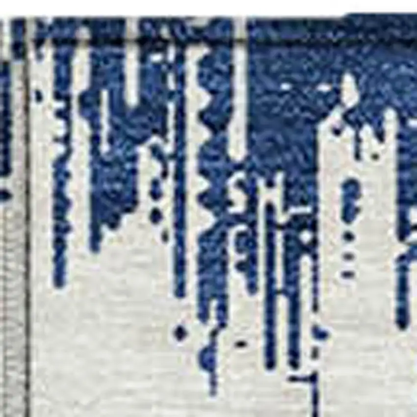Navy Blue And Ivory Chevron Washable Indoor Outdoor Area Rug Photo 6
