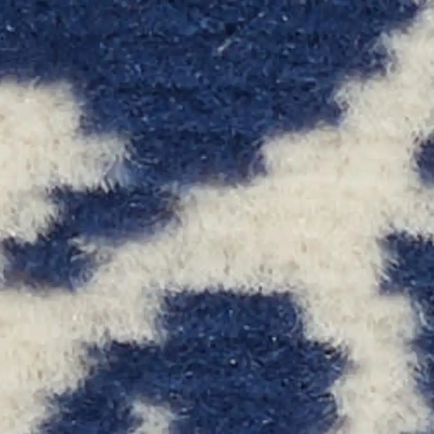 Navy Blue And Ivory Floral Area Rug Photo 2