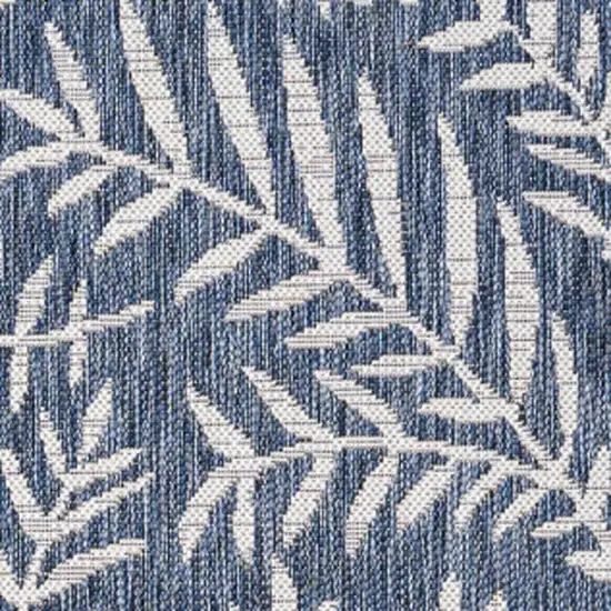 Navy Blue And Ivory Floral Indoor Outdoor Area Rug Photo 3