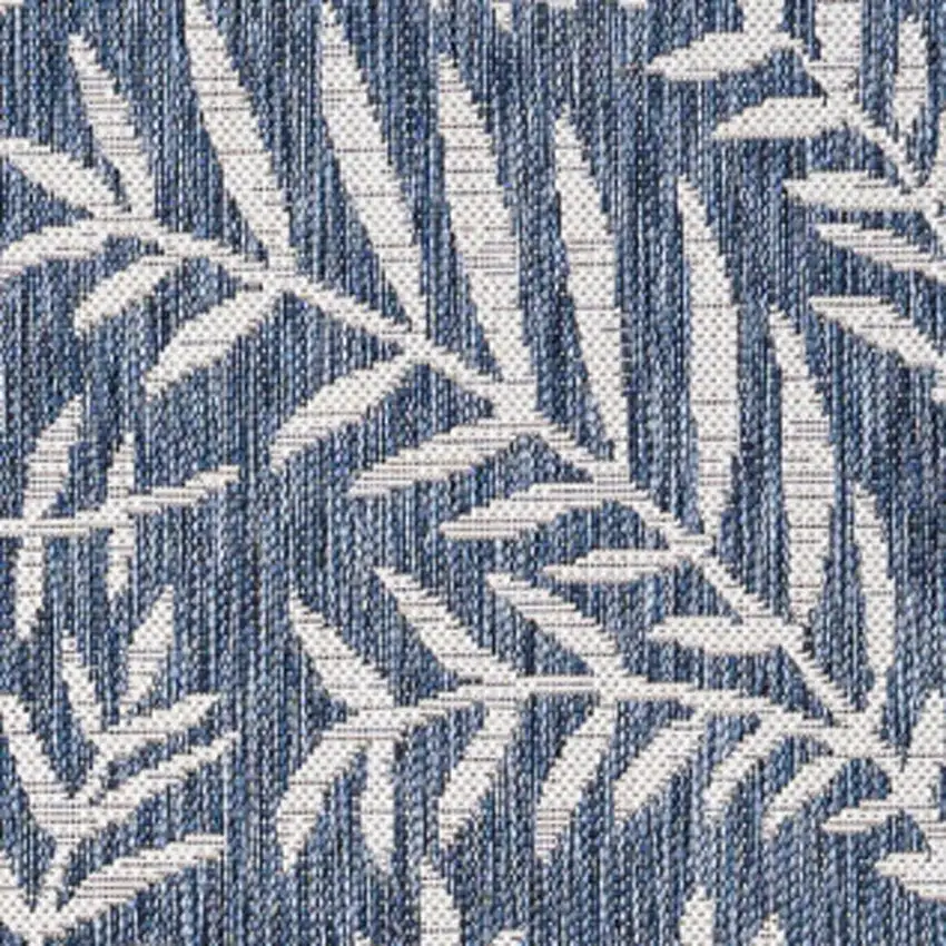 Navy Blue And Ivory Floral Indoor Outdoor Area Rug Photo 3