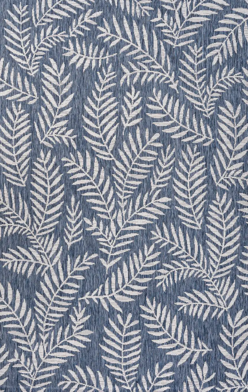 Navy Blue And Ivory Floral Indoor Outdoor Area Rug Photo 1