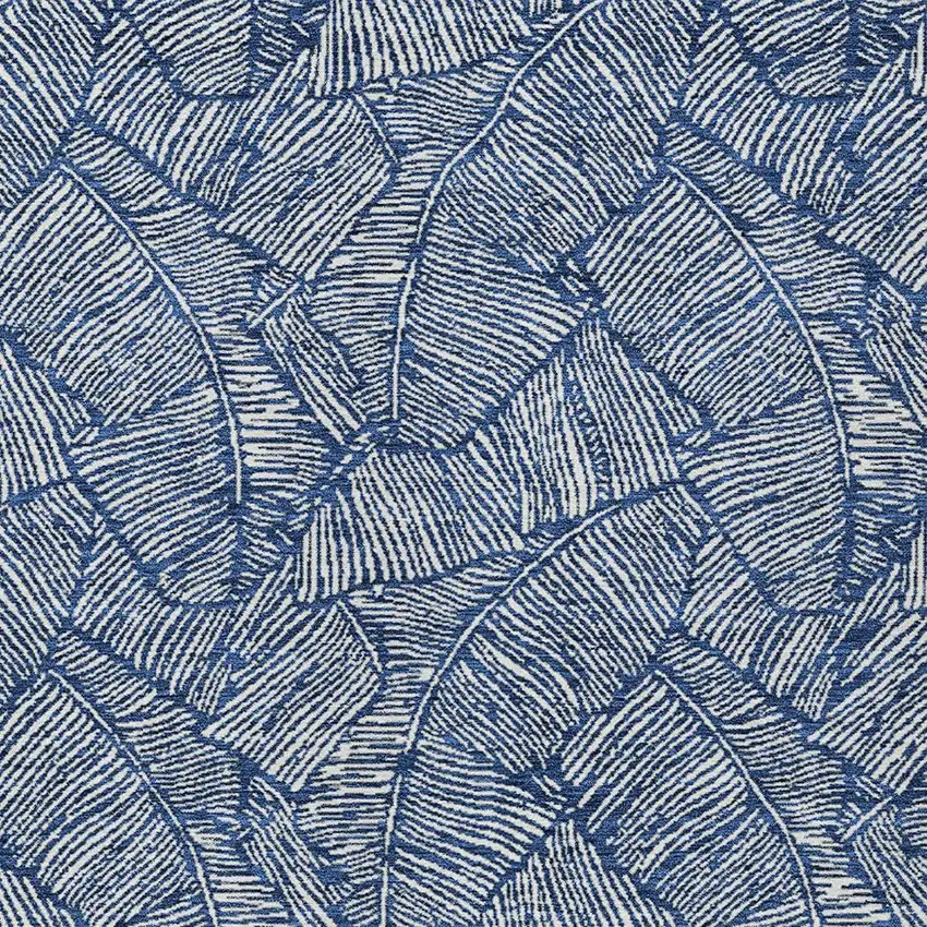Navy Blue And Ivory Floral Washable Indoor Outdoor Area Rug Photo 7