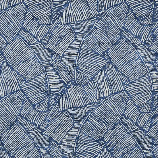 Navy Blue And Ivory Floral Washable Indoor Outdoor Area Rug Photo 7