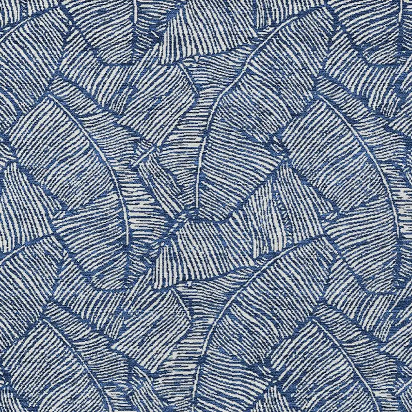 Navy Blue And Ivory Floral Washable Indoor Outdoor Area Rug Photo 7