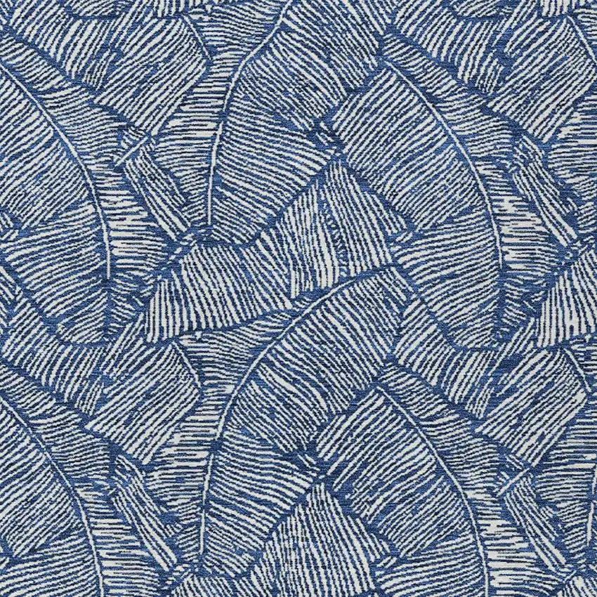 Navy Blue And Ivory Floral Washable Indoor Outdoor Area Rug Photo 7