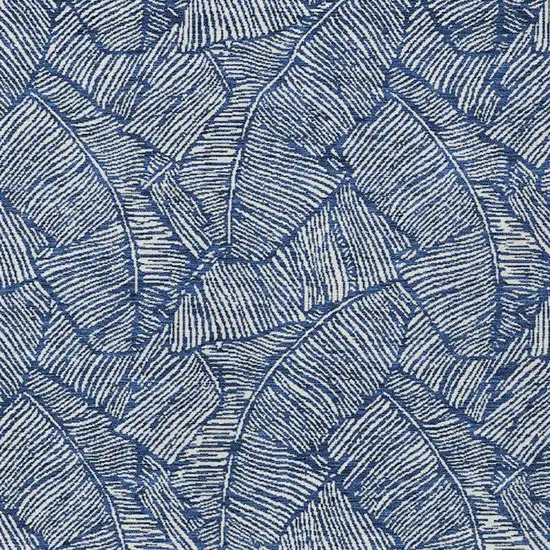 Navy Blue And Ivory Floral Washable Indoor Outdoor Area Rug Photo 7