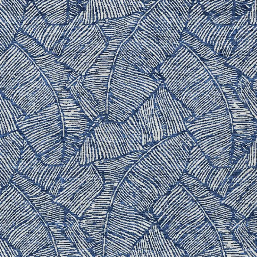 Navy Blue And Ivory Floral Washable Indoor Outdoor Area Rug Photo 7