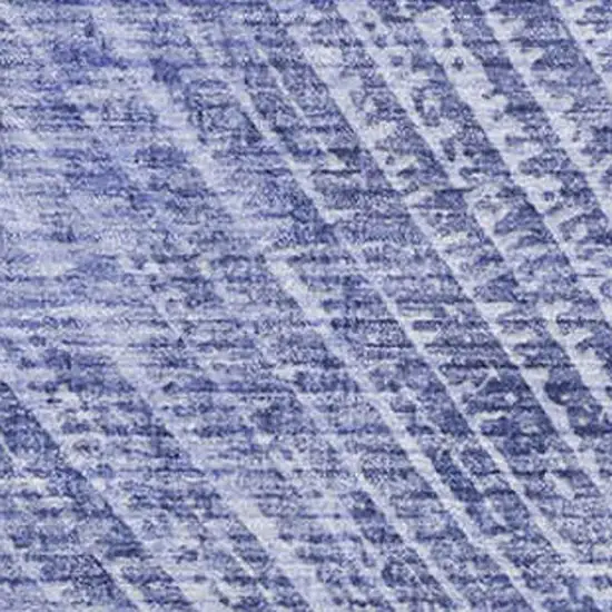 Navy Blue And Ivory Geometric Washable Area Rug With UV Protection Photo 3