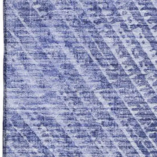 Navy Blue And Ivory Geometric Washable Area Rug With UV Protection Photo 3