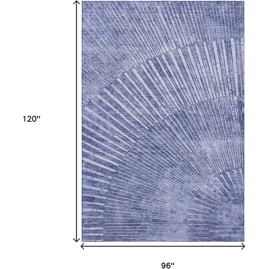 Navy Blue And Ivory Geometric Washable Area Rug With UV Protection Photo 3