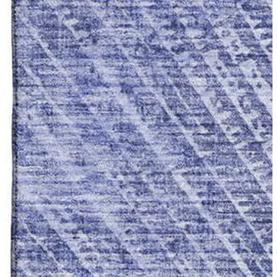 Navy Blue And Ivory Geometric Washable Area Rug With UV Protection Photo 3