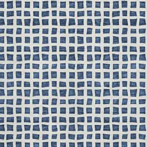 Photo of Navy Blue And Ivory Geometric Washable Area Rug With UV Protection