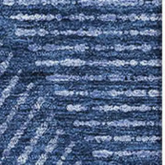 Navy Blue And Ivory Geometric Washable Area Rug With UV Protection Photo 3