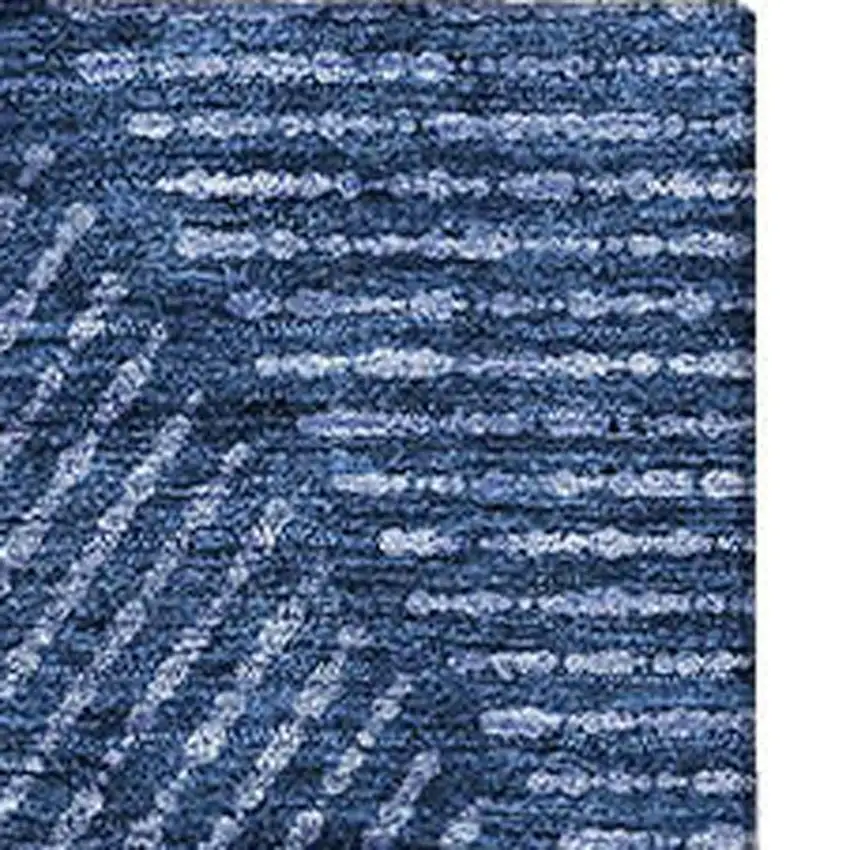 Navy Blue And Ivory Geometric Washable Area Rug With UV Protection Photo 4