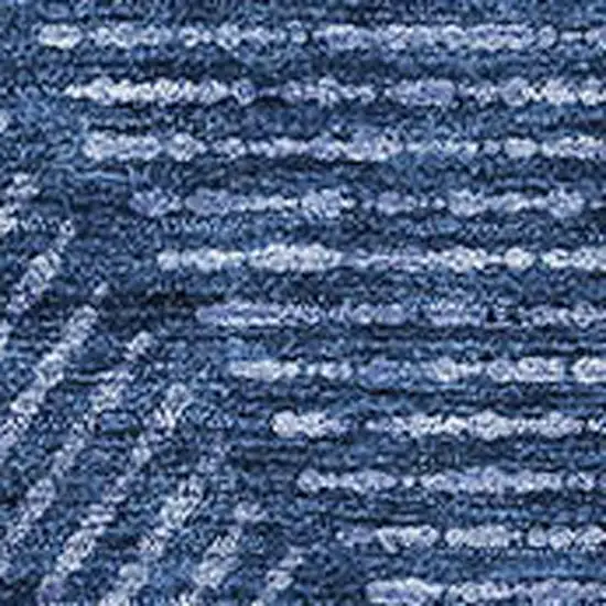 Navy Blue And Ivory Geometric Washable Area Rug With UV Protection Photo 3