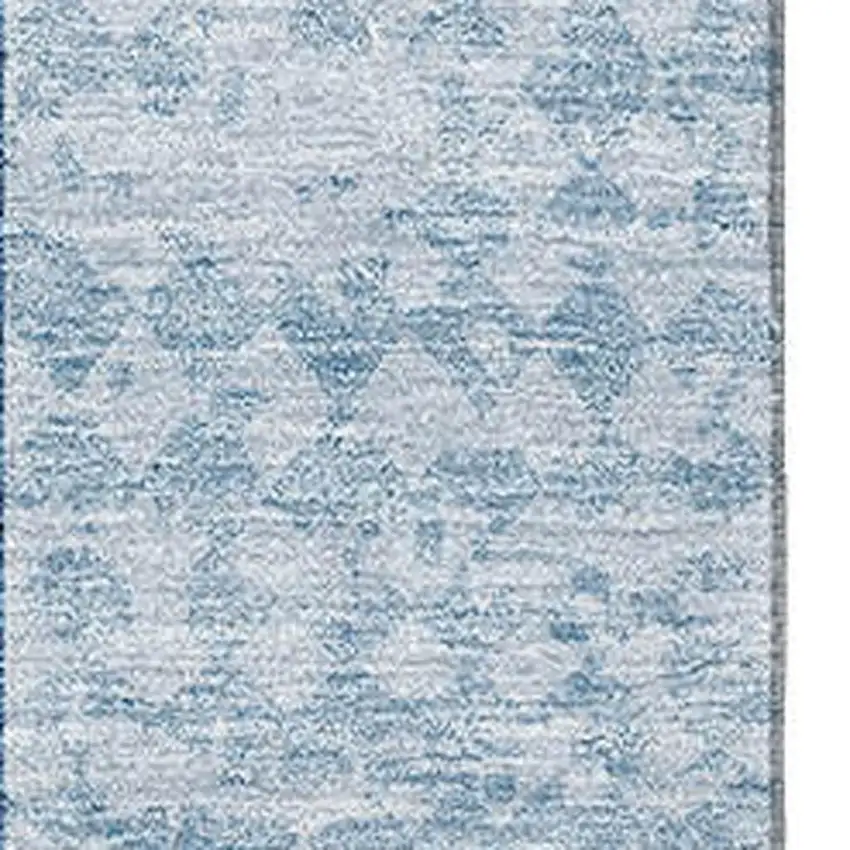 Navy Blue And Ivory Geometric Washable Area Rug With UV Protection Photo 2