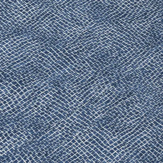 Navy Blue And Ivory Geometric Washable Indoor Outdoor Area Rug Photo 8