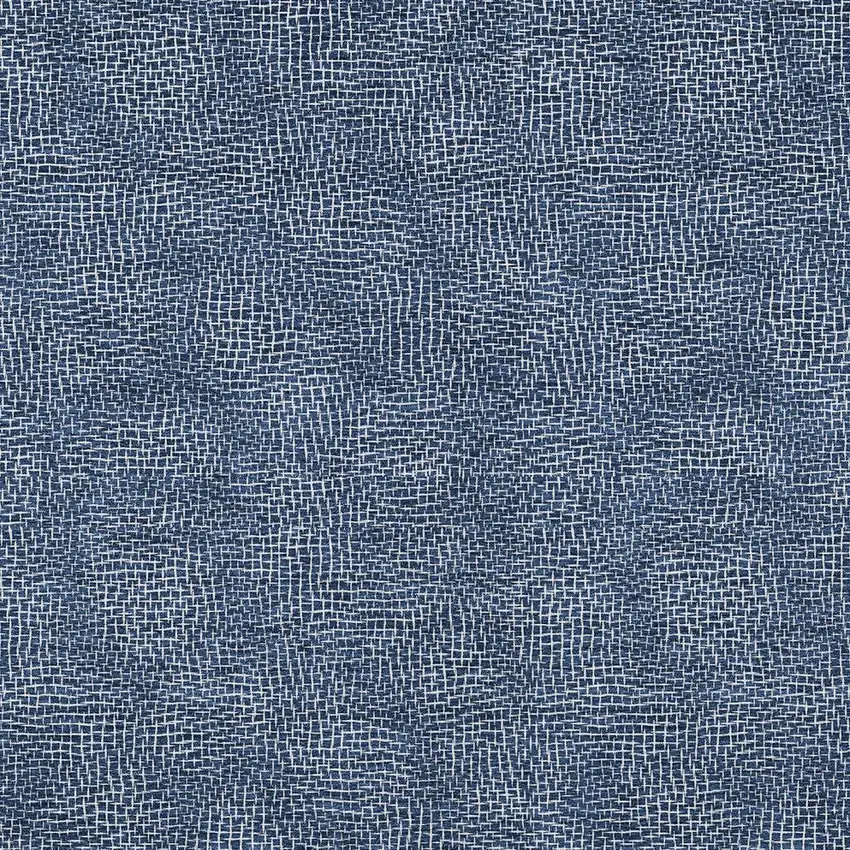 Navy Blue And Ivory Geometric Washable Indoor Outdoor Area Rug Photo 5