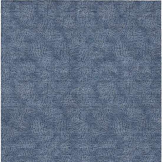 Navy Blue And Ivory Geometric Washable Indoor Outdoor Area Rug Photo 6