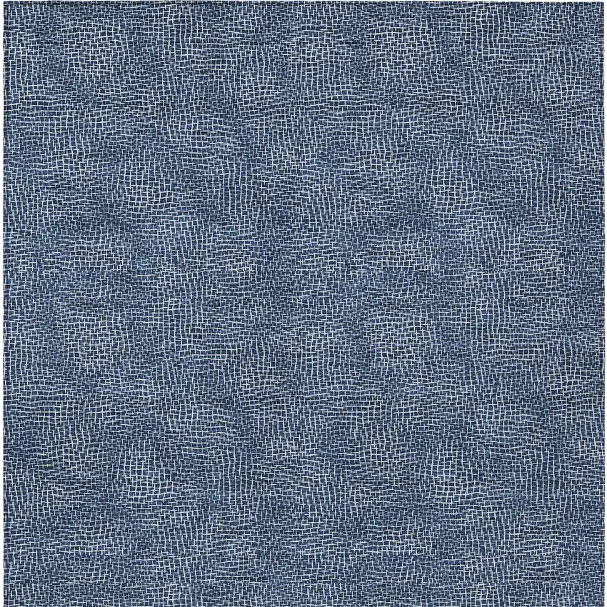 Navy Blue And Ivory Geometric Washable Indoor Outdoor Area Rug Photo 6