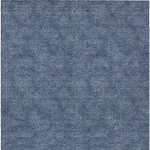 Photo of Navy Blue And Ivory Geometric Washable Indoor Outdoor Area Rug