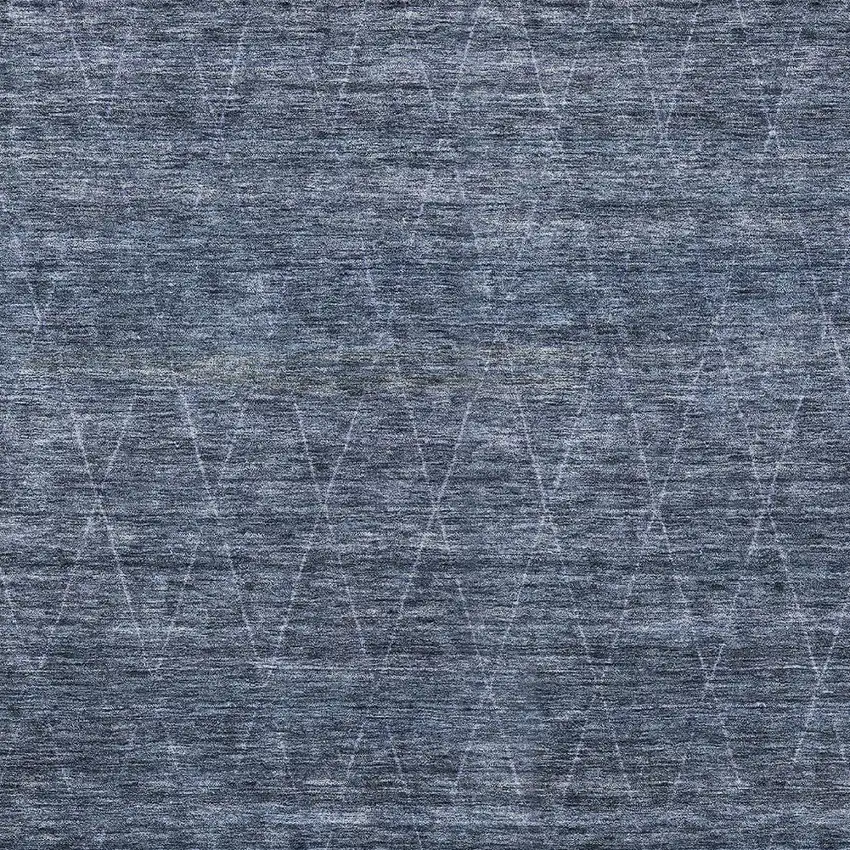 Navy Blue And Ivory Geometric Washable Indoor Outdoor Area Rug Photo 6