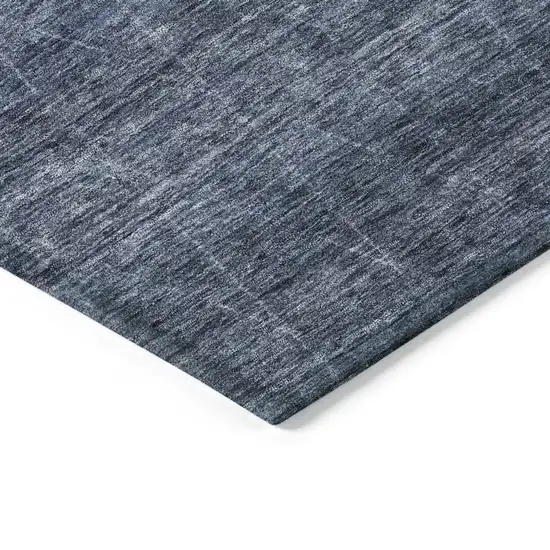 Navy Blue And Ivory Geometric Washable Indoor Outdoor Area Rug Photo 5