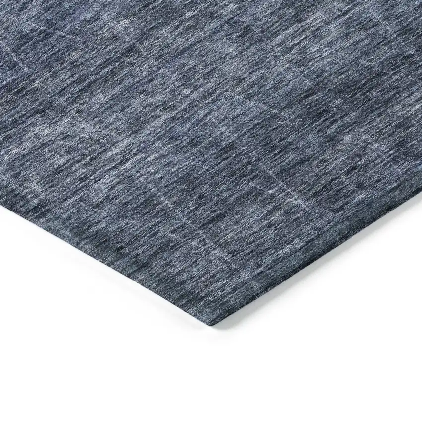 Navy Blue And Ivory Geometric Washable Indoor Outdoor Area Rug Photo 5