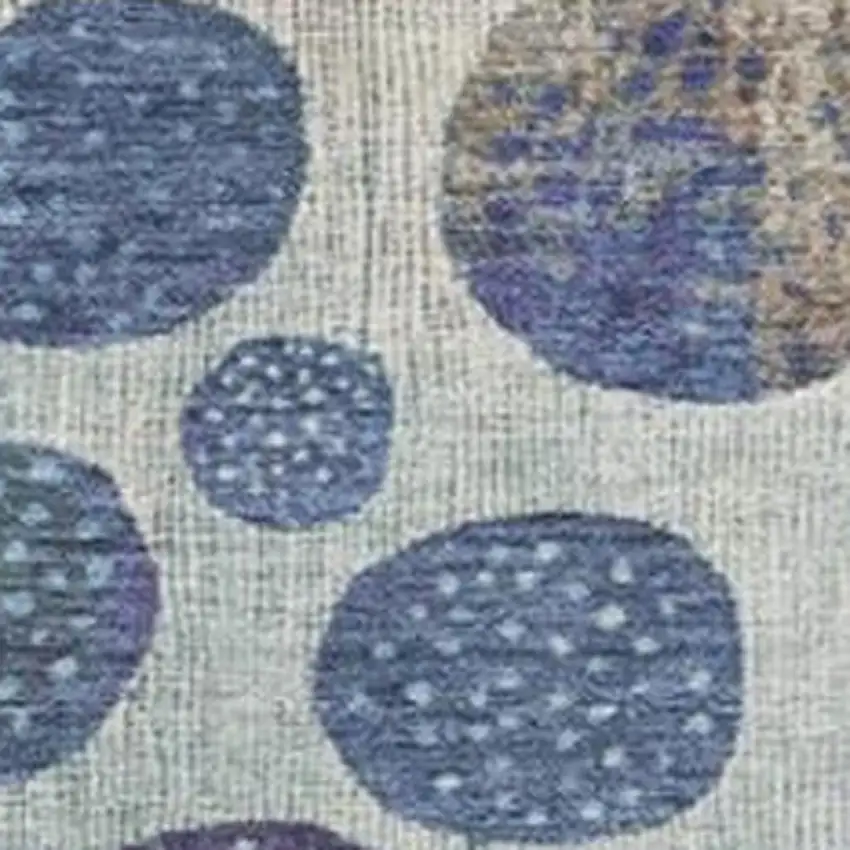 Navy Blue And Ivory Geometric Washable Indoor Outdoor Area Rug Photo 3