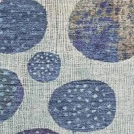 Navy Blue And Ivory Geometric Washable Indoor Outdoor Area Rug Photo 3