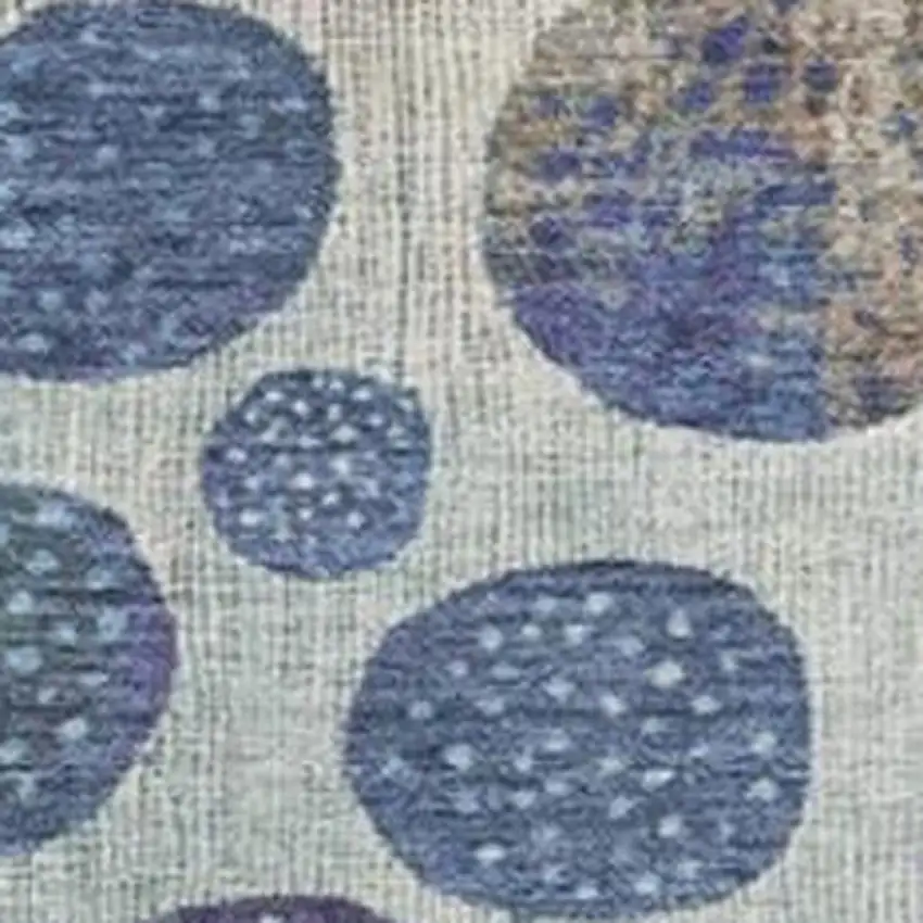 Navy Blue And Ivory Geometric Washable Indoor Outdoor Area Rug Photo 3