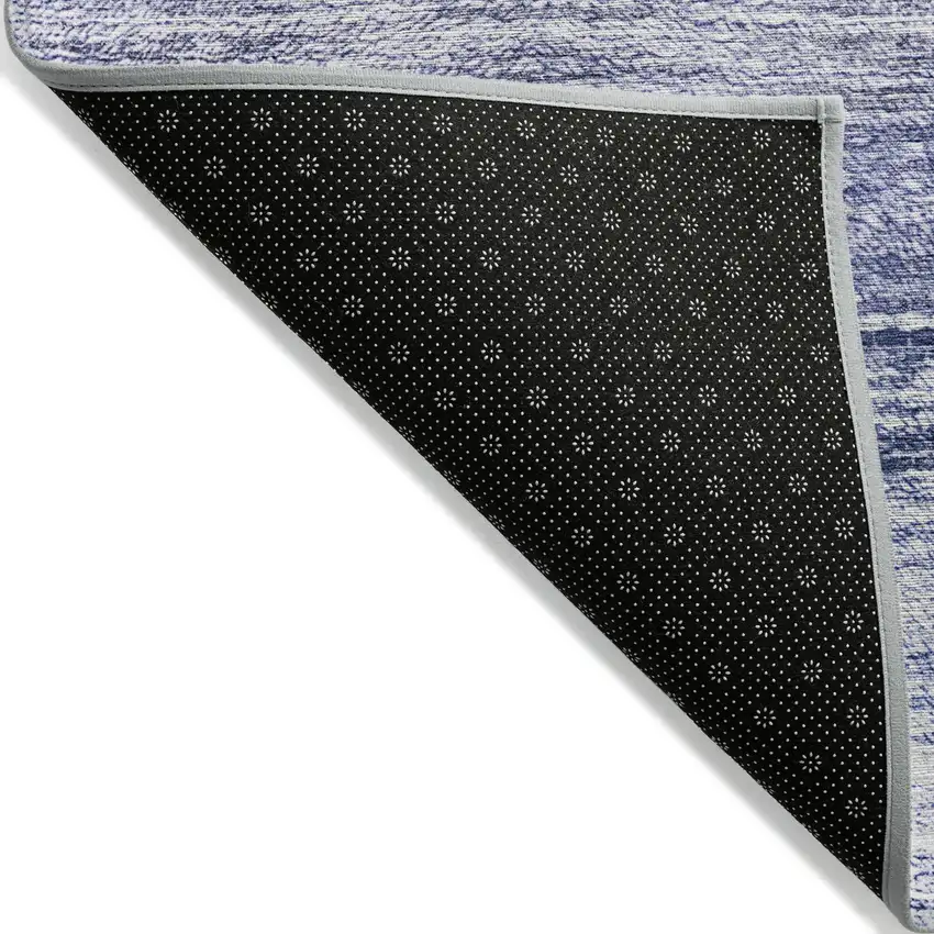 Navy Blue And Ivory Ombre Washable Indoor Outdoor Area Rug Photo 4